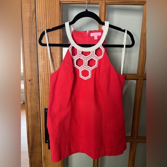 Lilly Pulitzer Annabelle Island honeycomb halter top size 8 - Picture 2 of 4